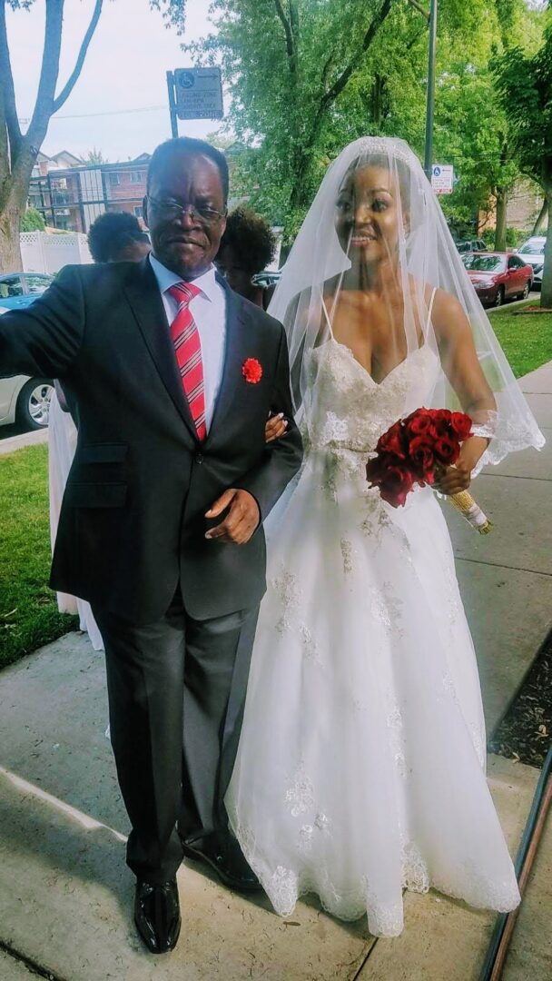 The Bride Walking and His Father