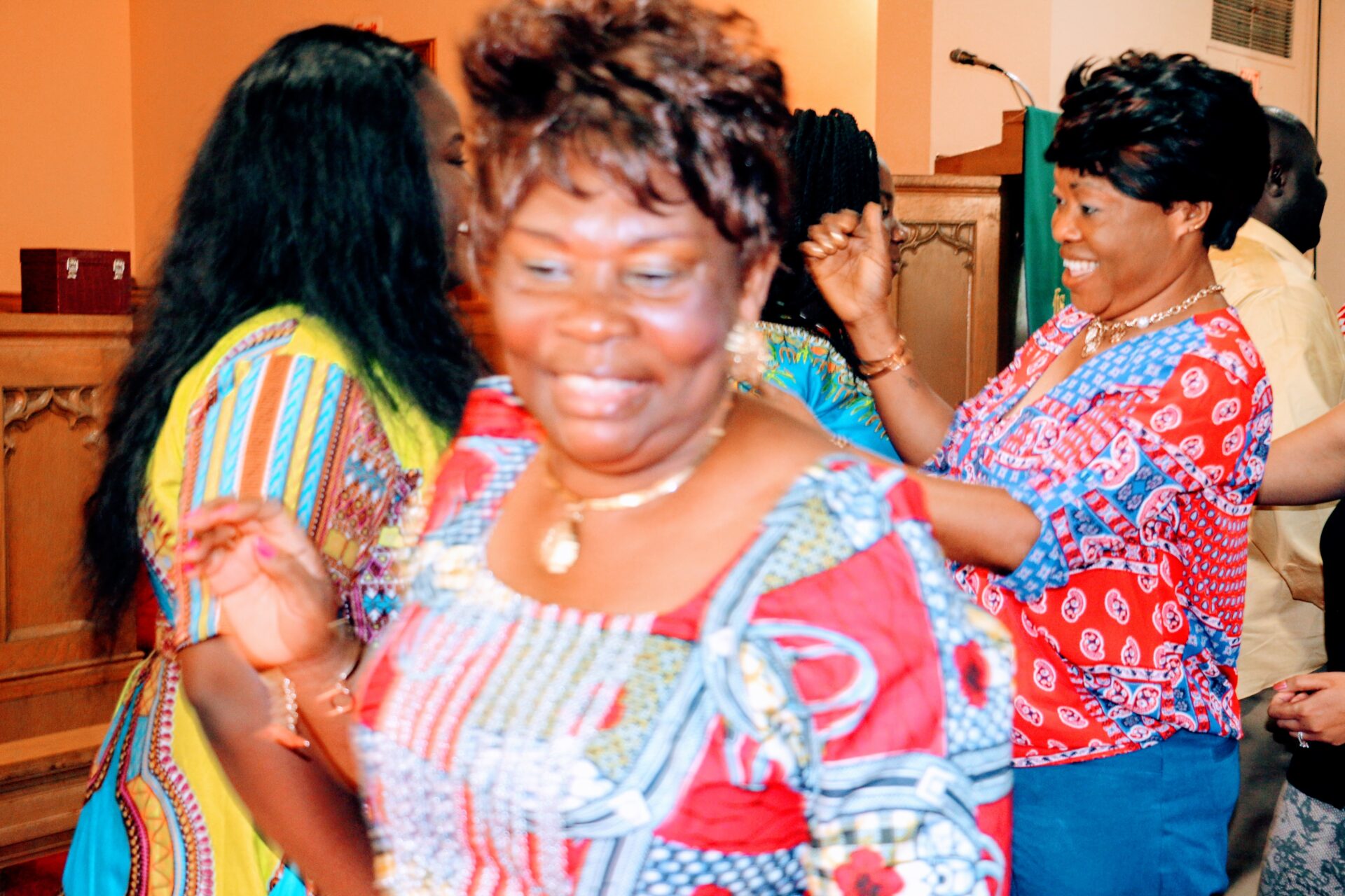 Happy Woman Inside the Church