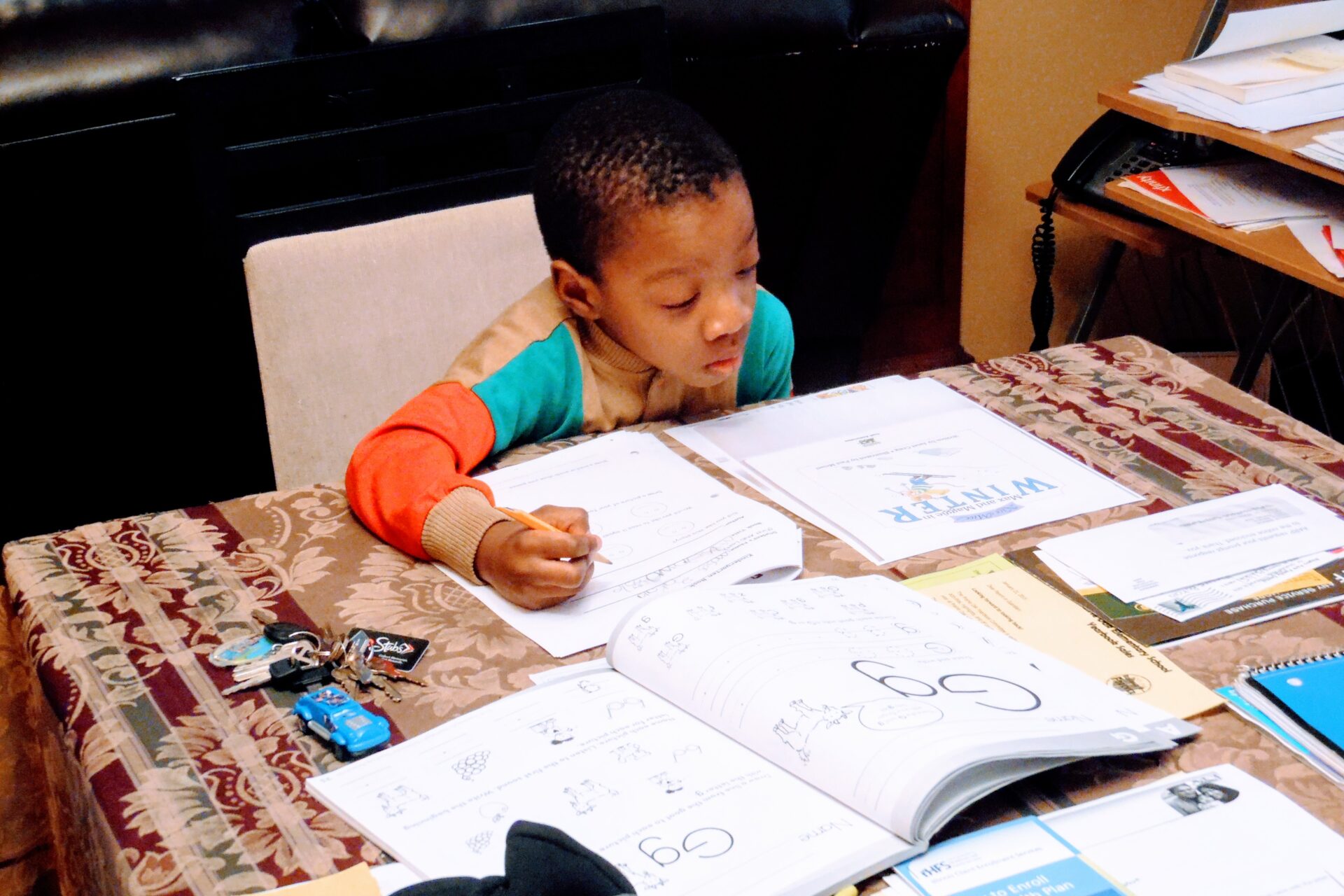 A Boy Taking an Exam