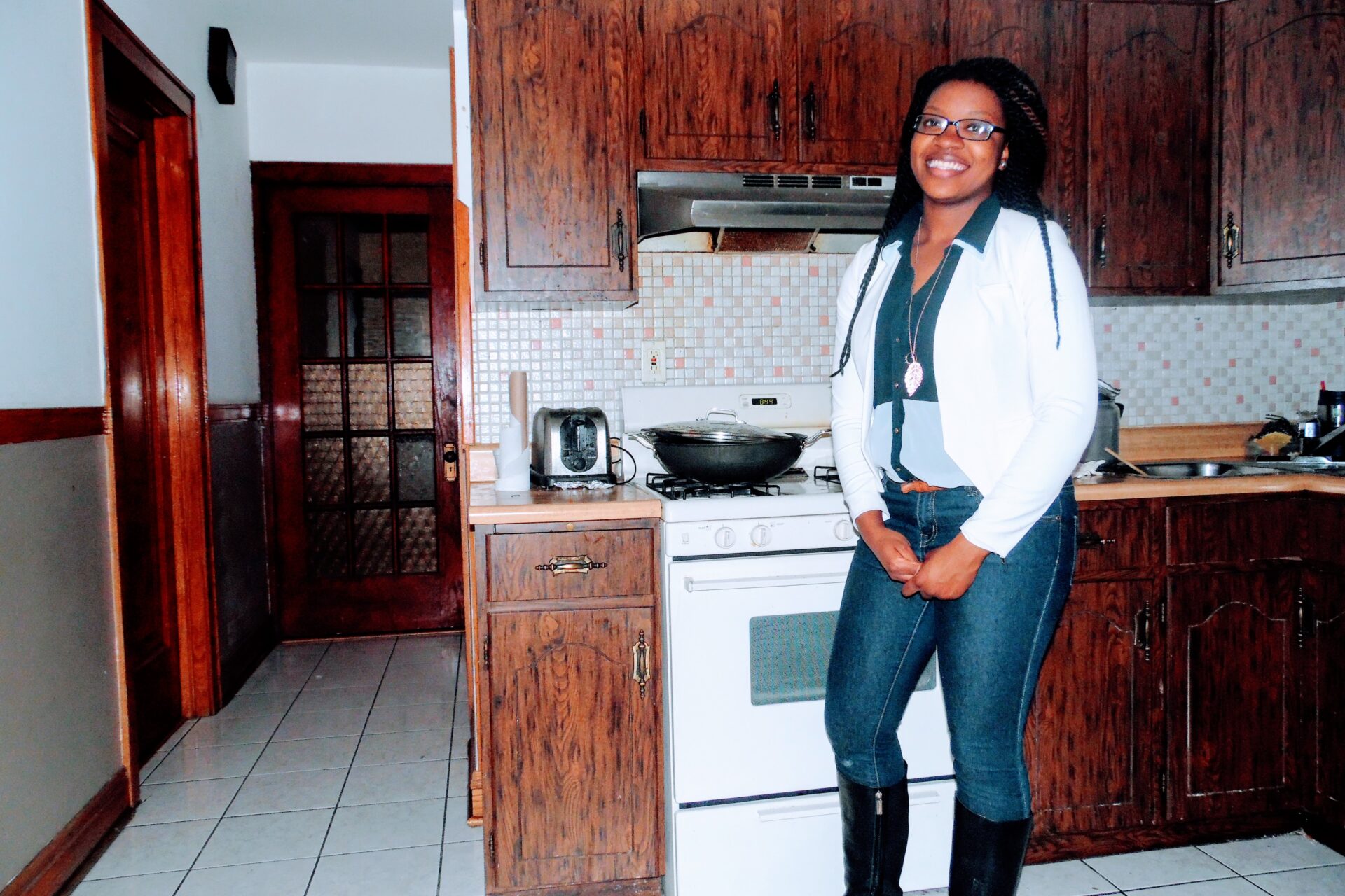 A Woman Posing in the Kitchen