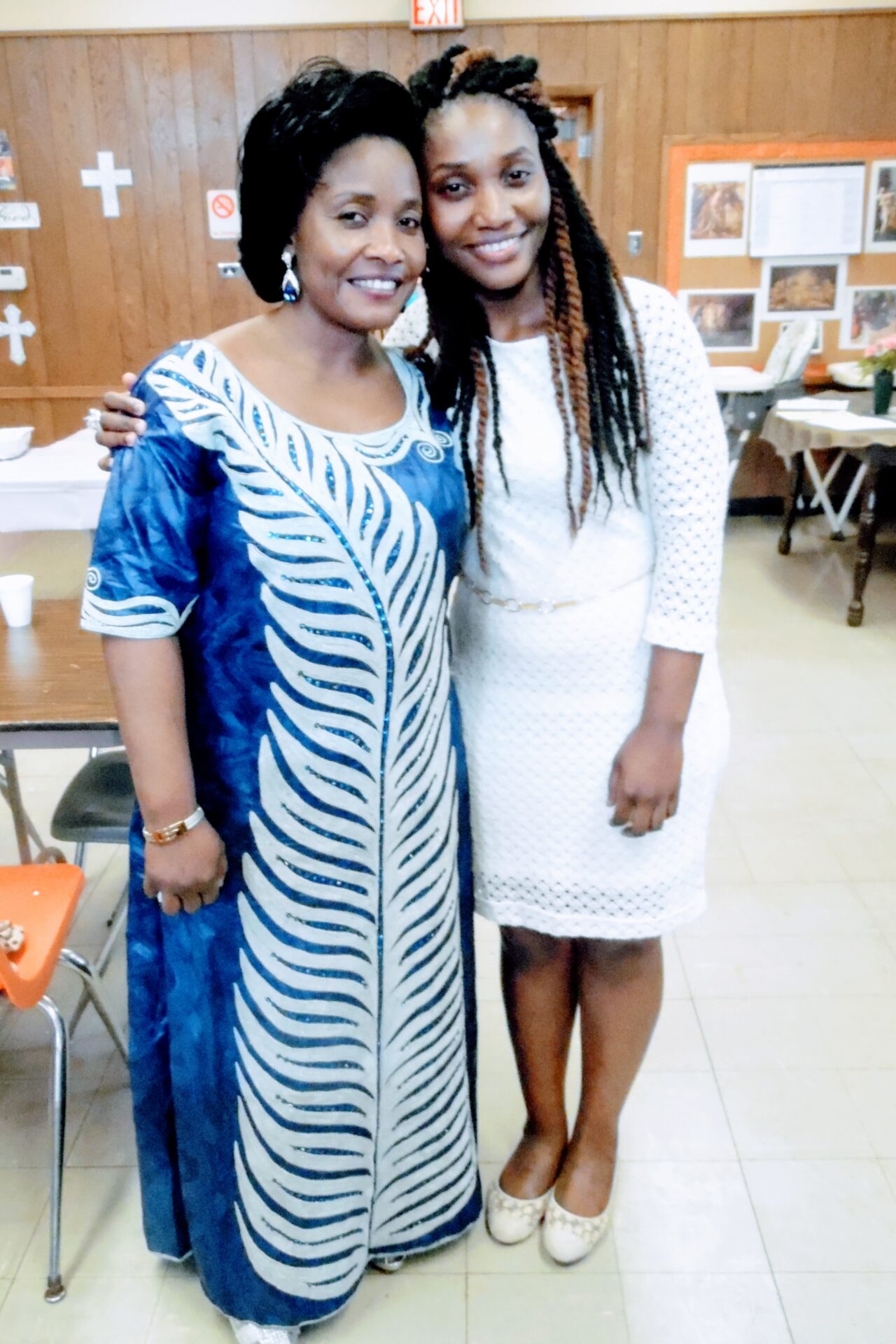 A Bride and an Old Woman Wearing Blue